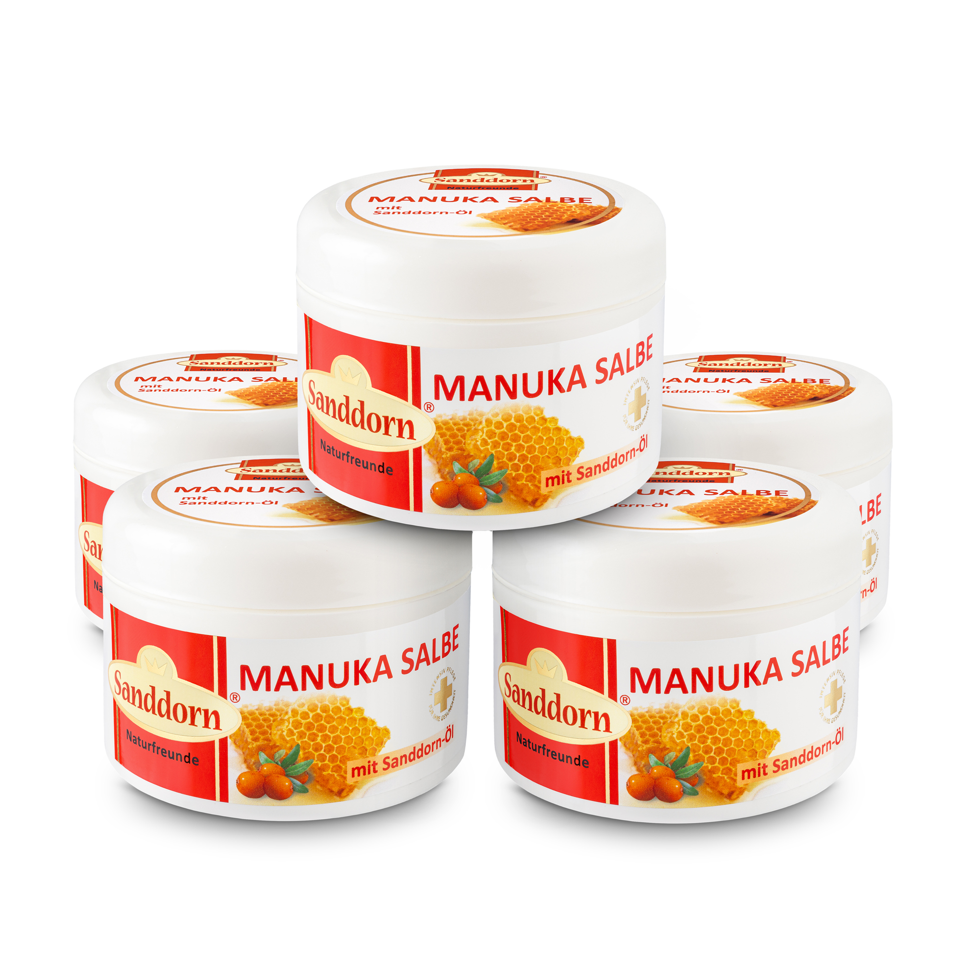 MANUKA Salbe mit Sanddorn-Öl - 250 ml (5er Set)